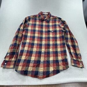 Criquet Pearl Snap Flannel Shirt Mens Large Multicolor Plaid Western Long Sleeve